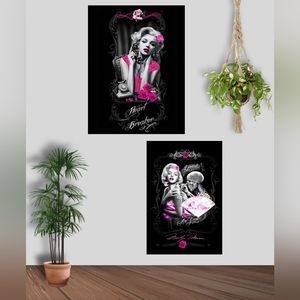 Marilyn Monroe  pink GANGSTER Wall Art Large Set